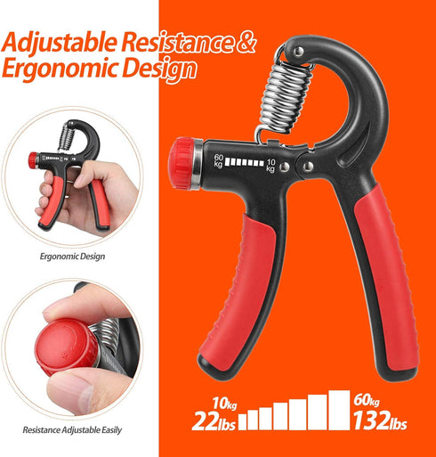 NIYIKOW Adjustable Grip Strength Trainer - Hand Grip Strengthener, 22-132Lbs Resistance for Musicians & Athletes