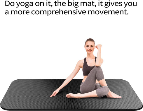 Large Exercise Mat - Treadmill, Exercise Bike Mat, Non-Slip Rubber Workout Mat for Home Gym