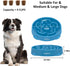 4 Cups Pet Food Bowls for Large Dogs, Slow Feeder Anti-Slip Bowls, 2Pcs Rose Red & Dark Blue