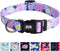 QQPETS Adjustable Soft Dog Collar with Print Flower Pink Multicolor Patterns for XS Small Medium Large Pets