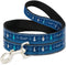 Buckle-Down Pet Leash - Olaf/Snowflakes Stitch, Blues/White, 4 Feet Long, 1" Wide
