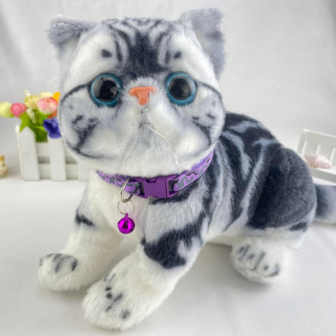 Camouflage Cat Collar with Bells, Purple