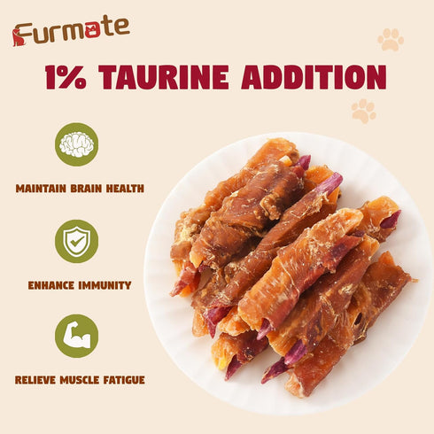 w/1% Dogs,10.58oz Chicken Jerky Wrapped Double Sweet Potato Dog Treats,Low Fat & Rawhide-Free & High Protein Dog