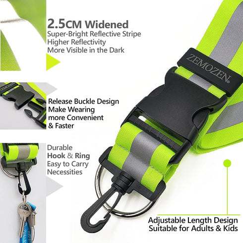 High Visibility Reflective Sash for Walking at Night, Perfect Substitution Reflective Vest, Reflective Jacket, Running