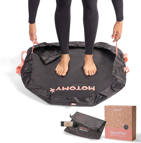IslandMat Wetsuit Changing Mat; Compact 2-in-1 Wetsuit Bag with Waterproof 5000X Tech;