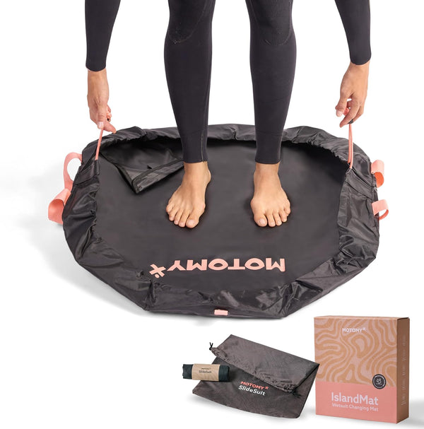IslandMat Wetsuit Changing Mat; Compact 2-in-1 Wetsuit Bag with Waterproof 5000X Tech;