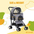 NChanmar 3-in-1 4 Dog Stroller Folding Dog Stroller for Medium Small Dogs Pet Stroller Cat Stroller Wheels