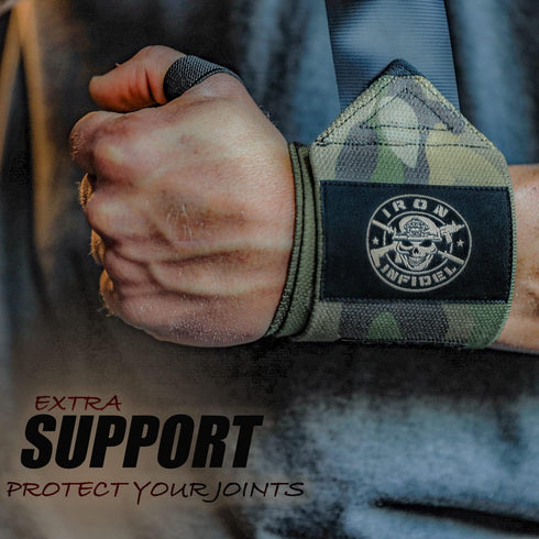 Iron Infidel Wrist Wraps for Weightlifting, 18" and 24" Heavy Duty Support for Gym Accessories for Men