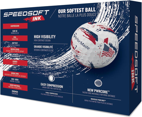 TaylorMade SpeedSoft Golf Balls - Ultra-Soft Feel & Maximum Distance