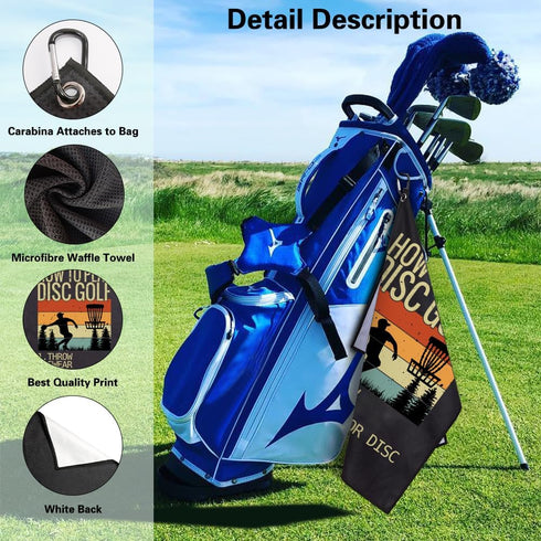How to Play Disc Golf Printed Microfiber Towel with Clip - Great Gifts for Disc Golf Lovers