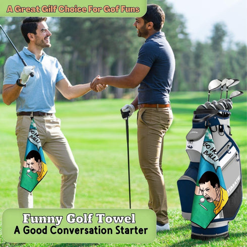 Funny Golf Towel, Printed Golf Towels for Golf Bags with Clip, Golf Gift for Men Husband Boyfriend Dad, Birthday Gifts