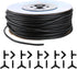 JIH Aquarium 320 Feet Standard 3/16" Black Flexible Airline Tubing with Black Plastic Connectors