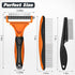 UGNEL 3PCS Pet Grooming Rake & Metal Comb & Flea Comb for Cats and Dogs, Double-Sided Dematting Tool, Extra-Wide