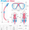 5-15, 4 1 Set Set Snorkeling Gear for Kids Ages in Mask Fins Snorkel with HD Tempered Glass Panoramic View Anti-Fog