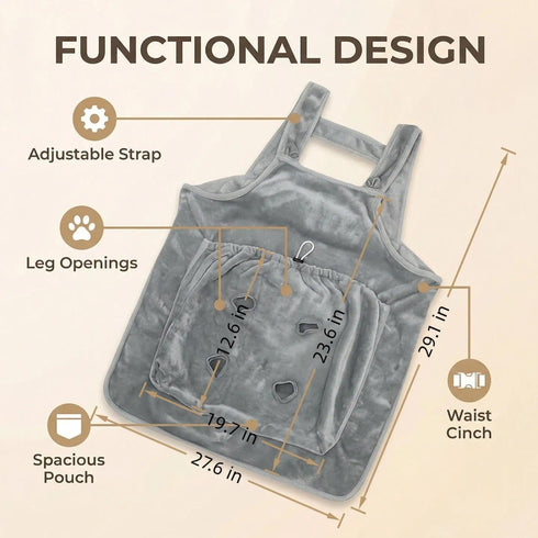 Generic Cat Apron, Plush Pet Sleeping Bag for Napping,Soft Cat Chest Carrier - Adjustable Velvet Sling for Kittens