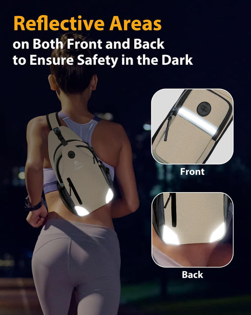 Backpack 17 11" Sling for Women & Men, Crossbody Travel Bag with Water Bottle Holders, Pockets, Quick-Access Phone