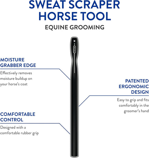 WAHL Professional Animal Equine Grooming Sweat Scraper Tool - Black Color