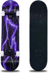 Skateboard, 31 x 8 Inch Complete Skateboard, 8-Layer Maple Wood Deck Double Kick for Kids, Teens, Adults