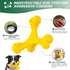 Indestructible Dog Chew Toys for Aggressive Chewers, Durable Cleaning Toothbrush Natural Rubber Bones Toy (Yellow)