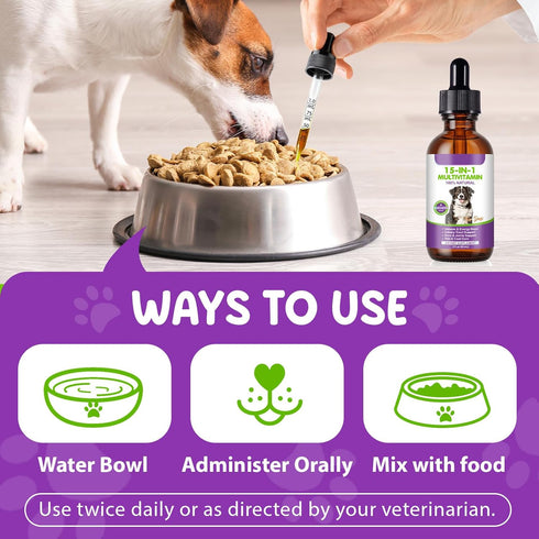 CFXYHNOX 15 1 B1, Dog Multivitamin Drops, in Multivitamin Liquid for Dog with Vitamin C, Vitamin D & Dog Health