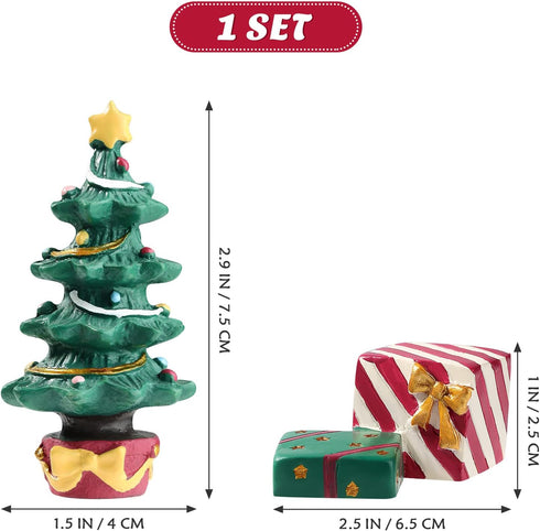 Christmas Aquarium Decoration Set - Miniature Resin Ornaments for Fish Tank Supplies and Table Decor