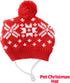 Dog Christmas Sweater Scarf and Hat Set, Cute Red Reindeer Snowflake Outfits for Small Dogs Cats, Large