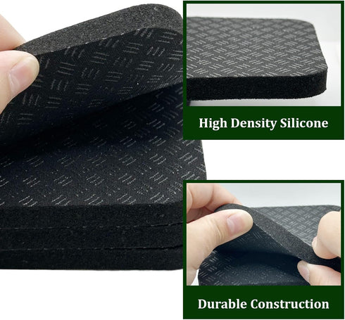 Muimurex 4PCS 10MM 4" 4" Anti-Slip Treadmill Mat Pads, Thick High Density Anti Vibration Walking Pad Mats, x Shock