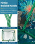 Pawfly Aquarium Fish Net with Braided Metal Handle, Square Soft Mesh Cleaning Net for Fish Tanks