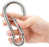 sprookber Set of 6 Stainless Steel Spring Snap Hook Carabiners, 304 Stainless Steel Clips