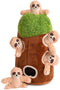 Interactive Squeaky Dog Toys Plush Sloth Dog Toy, Stuffing Woodland Friends Burrow, Squeaky Plush Toy for Small Medium
