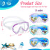 Yexiya 3 Pack Kids Swim Goggles, Silicone Anti Fog Diving Mask with Nose Cover for 6-14 Boys Girls Youth