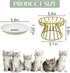 BNOSDM Elevated Cat Plate, Shallow Ceramic Dish with Gold Stand, Whisker Fatigue Flat Bowl for Indoor Small Cats and