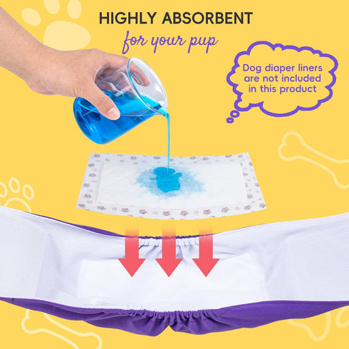 Pack 3 MICOOYO Male Dog Belly Bands Washable, Reusable Dog Diapers Male, Doggy Diapers for Puppy Training