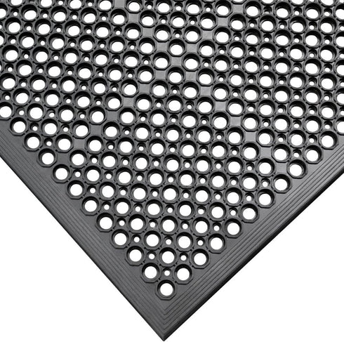 03_122_WBK "1/2-inch 1/2" 36" 60", Rubber-Cal Dura Chef" Anti-Slip Rubber Kitchen Mat, x x Black