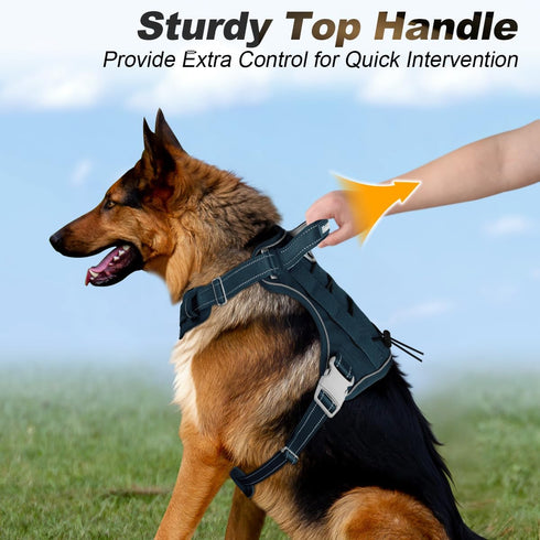 BARKBAY Service Dog Vest | Tactical Dog Harness for Medium Large Dogs | No Pull, Adjustable, Reflective, Legion Blue, L