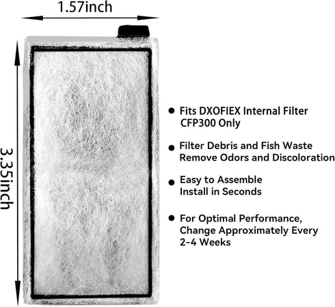 8PCS Replacement Cartridge for CFP300 Aquarium Internal Filter, Submersible Filter Cartridge
