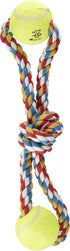 Zanies 15" Dog Toys, Figure-8 Rope and Tennis Ball, Includes 2 Tennis Balls