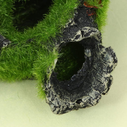 Resin Moss Tree House, Artificial Log Tree Branch for Fish Tank Decoration and Shrimp Hiding