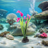 2pcs Beavorty Artificial Aquarium Plant Decorations, Realistic Plastic Fish Tank Flowers, Lavender Purple Aquatic