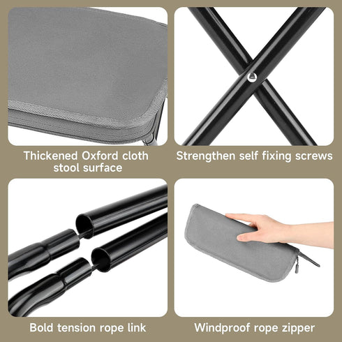 220LB SANLIKE Portablel Stool,Folding Lightweight Camping Stool Load Capacity Collapsible Fishing Stool,Ideal