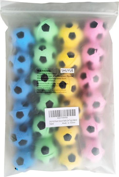 Foam Soccer Balls Cat Toys - 24pcs Balls Cat Toys