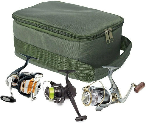 Fishing Tackle Bag, Waterproof Fishing Bag with 3 Adjustable Dividers for Portable Fishing Reel & Gear (Army Green)