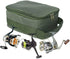 Fishing Tackle Bag, Waterproof Fishing Bag with 3 Adjustable Dividers for Portable Fishing Reel & Gear (Army Green)