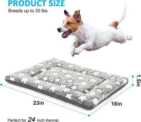 Dog Bed Mat, Reversible Crate Pad for Medium Small Dogs, Portable Soft Pet Bed Mat, Machine Washable (24-inch)