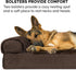 Furhaven Orthopedic Dog Bed for Large/Medium Dogs, L Shaped Chaise with Removable Bolsters - Sable Brown, Large