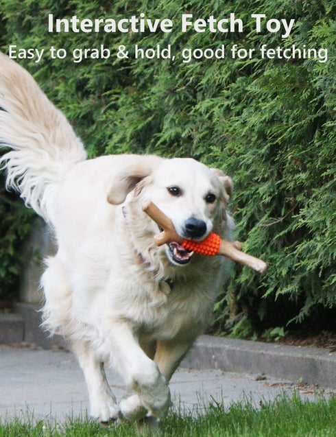 SCHITEC Dog Chew Toy for Aggressive Chewers, Tough Nylon & Rubber Teething Stick for Large Medium Breeds