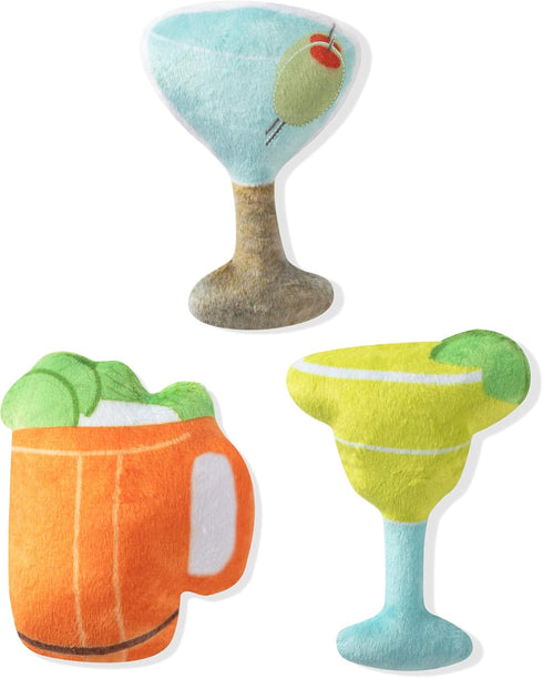 FRINGE STUDIO Pet Toy Set, Small Dog Toy Cocktails, 3 Pieces (289412)