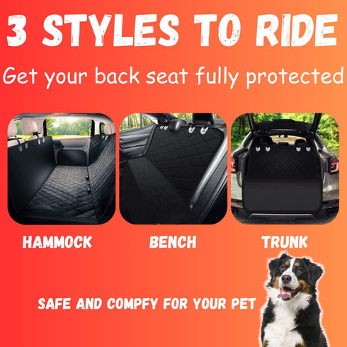 Hammock Doggie World Dog Car Seat Cover for Back Seat for Cars & SUVs - Durable Pet Car Seat Cover Backseat Protector