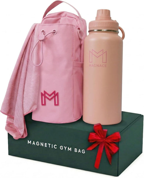 MAGNACE Magnetic Gym Bag Bundle, 3-in-1 Set with Water Bottle Holder, Magnetic Pouch,