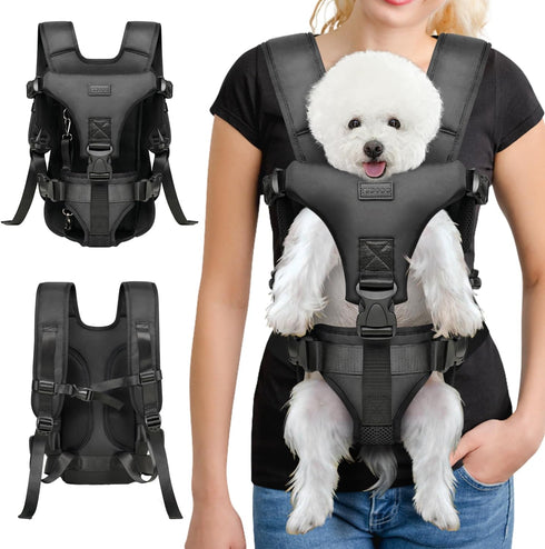 YUDODO Adjustable Pet Dog Front Carrier Backpack for Small Medium Dogs Cats, Easy-Fit Travel Backpack for Hiking